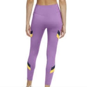 NIKE Dri-Fit Womens Lavender Leggings Color Block Design Training Exercise Small